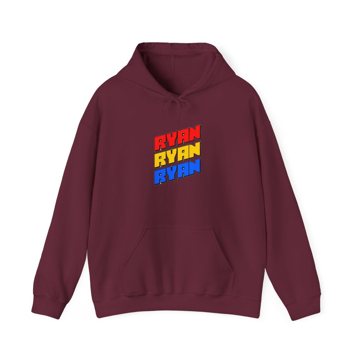 Bold Stacked Ryan Name Graphic Hoodie - Funny Name Pride Gift - alternate angle 5, merchandise