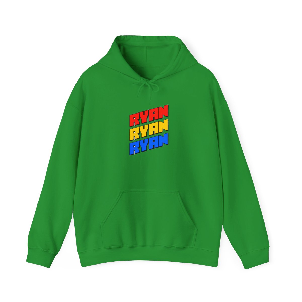 Bold Stacked Ryan Name Graphic Hoodie - Funny Name Pride Gift - alternate angle 2, merchandise