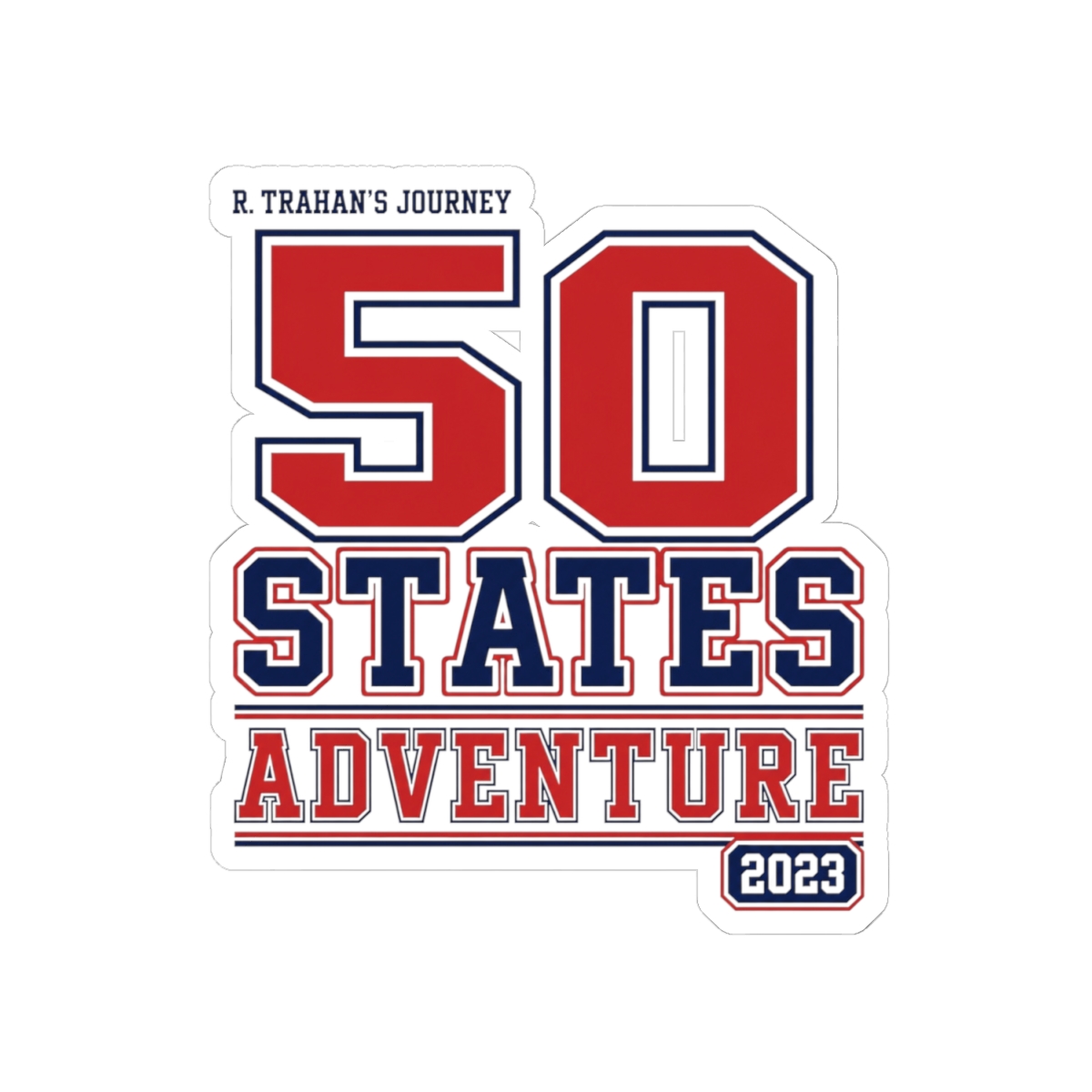 Ryan Trahan "50 States Adventure" Sticker - alternate angle 2, merchandise