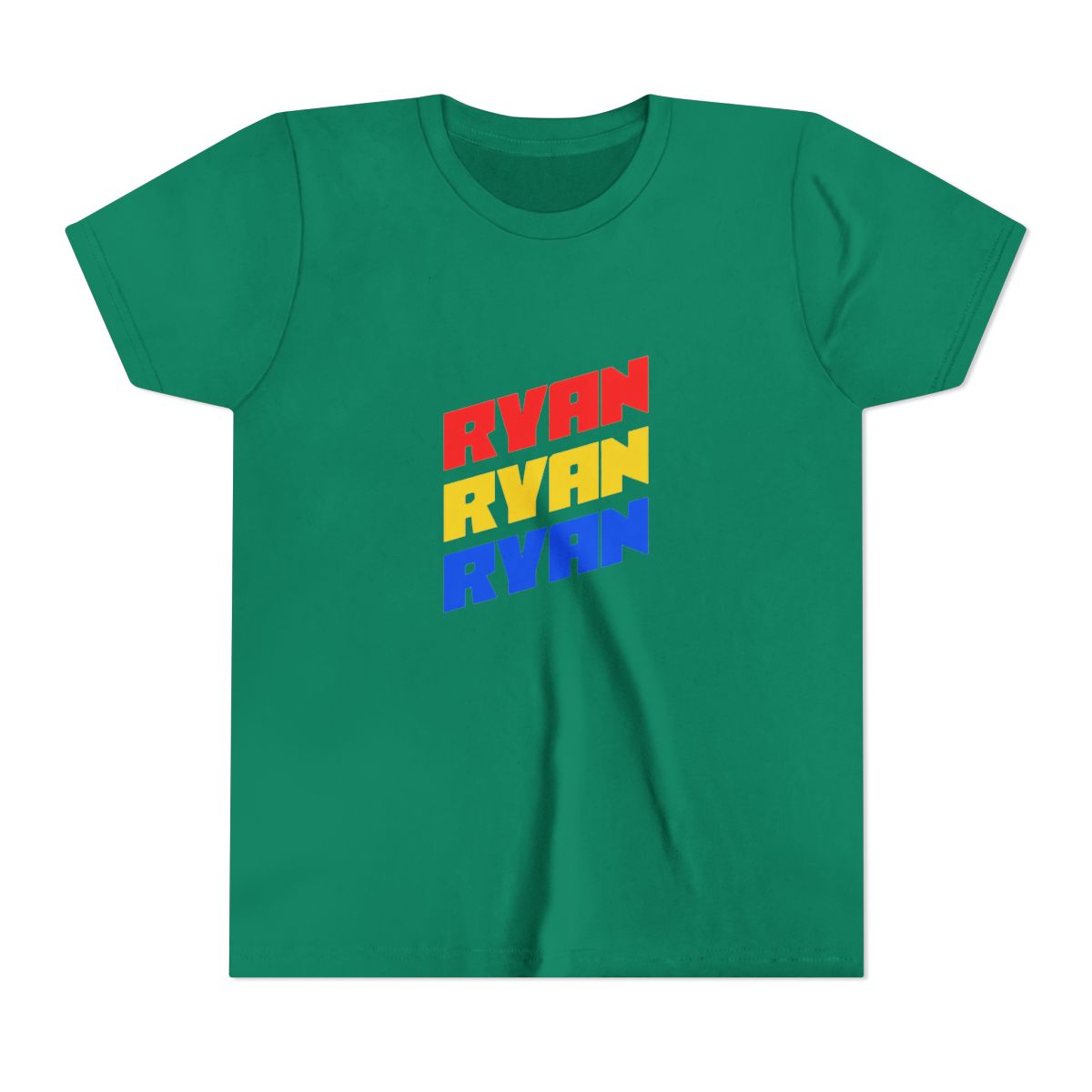 Ryan Bold Color Diagonal Stack Kids T Shirt - alternate angle 4, merchandise