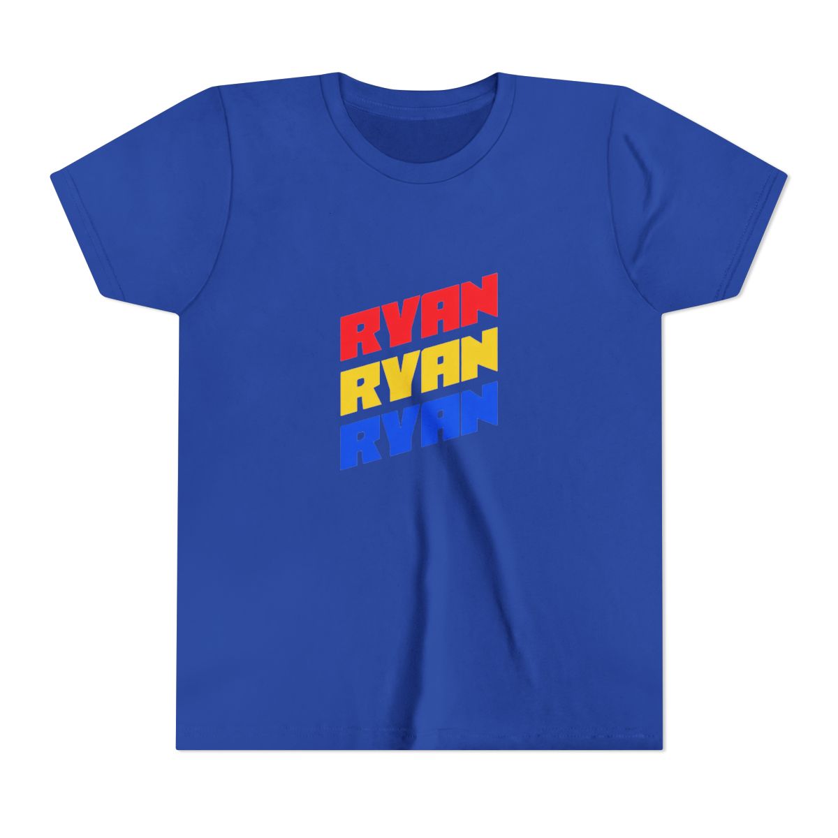 Ryan Bold Color Diagonal Stack Kids T Shirt - alternate angle 2, merchandise
