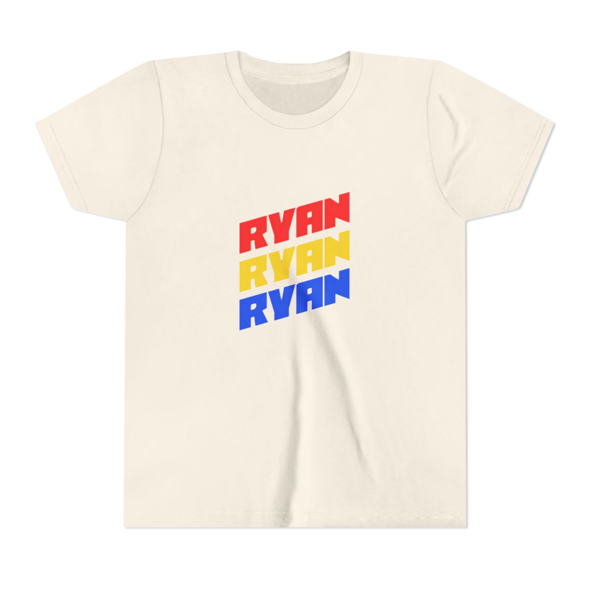 Ryan Bold Color Diagonal Stack Kids T Shirt - alternate angle 3, merchandise