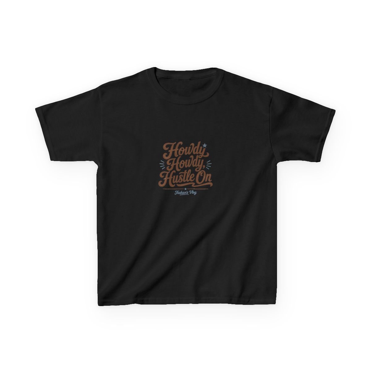 Ryan Trahan "Howdy Howdy, Hustle On" Unisex Kids Tee - alternate angle 2, merchandise
