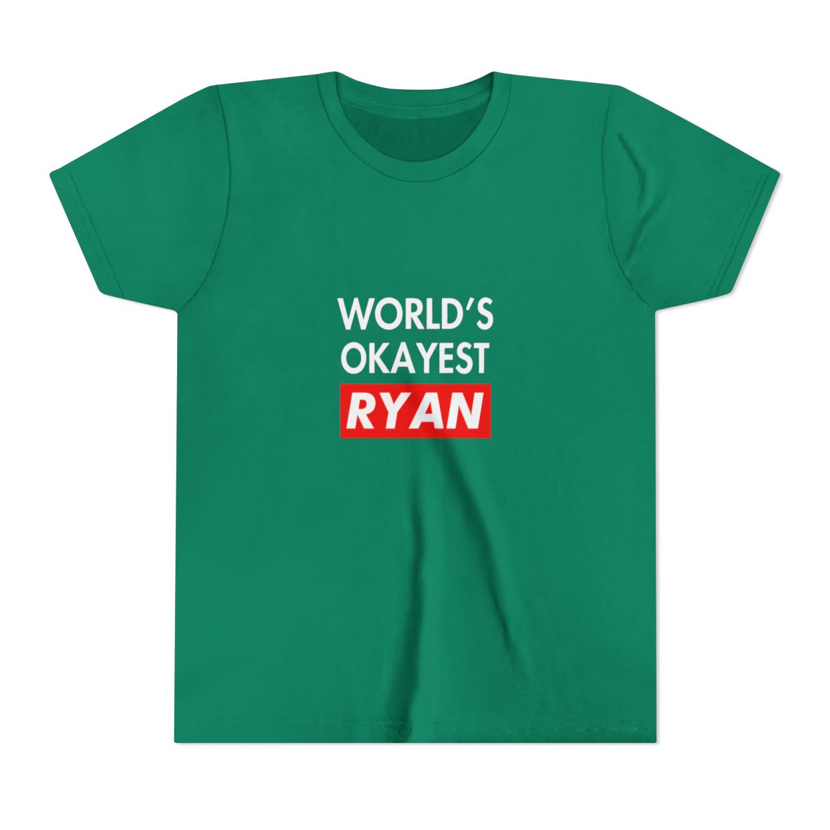 Worlds okayest Ryan Kids T Shirt - alternate angle 2, merchandise